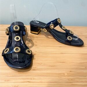 Stylish Black and Gold Women's Sandals